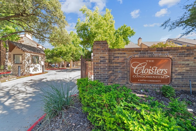 view of community sign