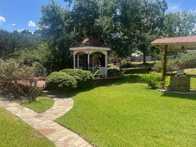 view of yard featuring a gazebo