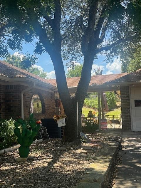 view of side of property featuring a garage