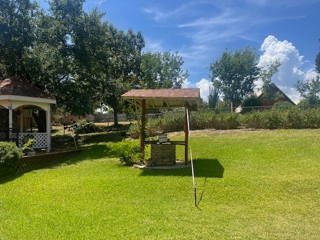 view of yard with a gazebo