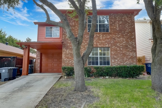 view of front facade featuring a front yard and a carport