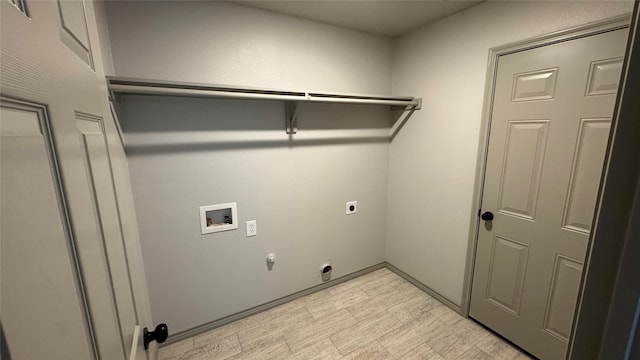 laundry area with washer hookup, gas dryer hookup, and electric dryer hookup