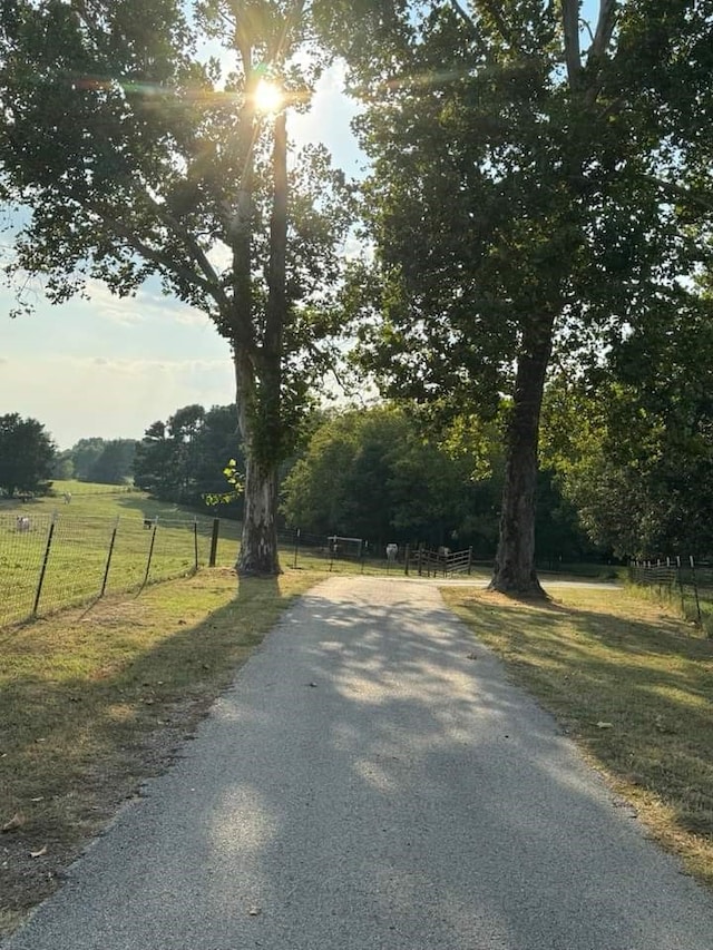 view of street featuring a rural view