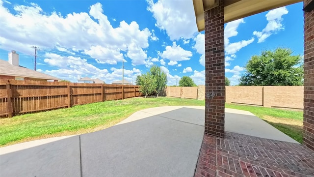 view of patio featuring a fenced backyard