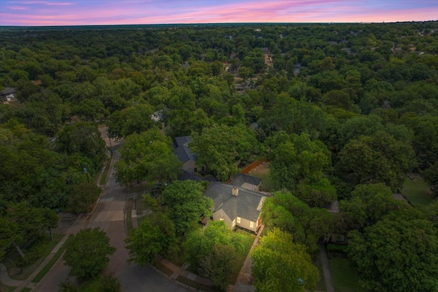 view of aerial view at dusk