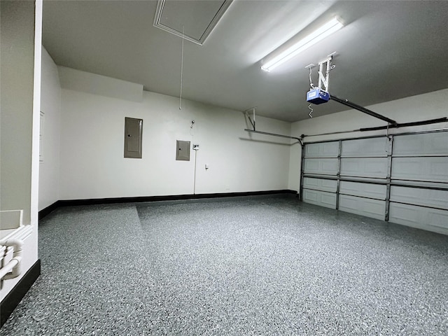 1424 Palestine Dr, Prosper, TX 75078 - garage with electric panel, baseboards, and a garage door opener