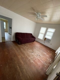 bonus room featuring ceiling fan and wood-type flooring