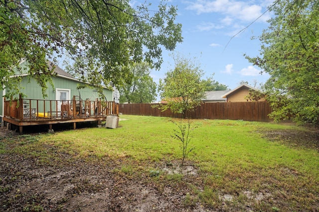 view of yard featuring a deck