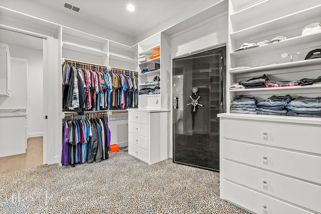 view of walk in closet