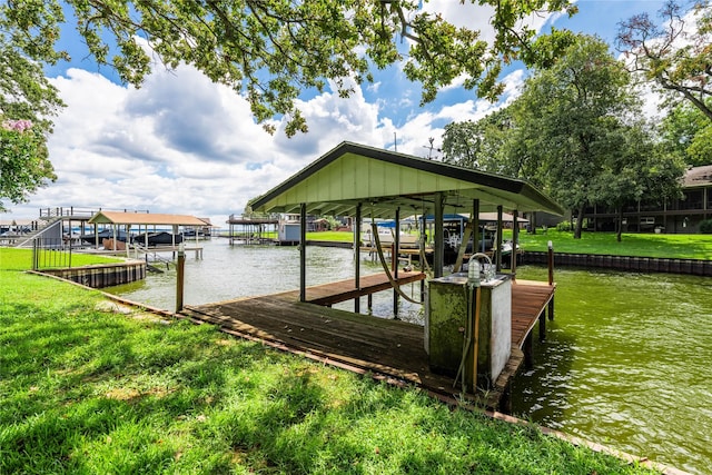 2516 Wildwood Way, Tool, TX 75143 - dock area with boat lift and a water view