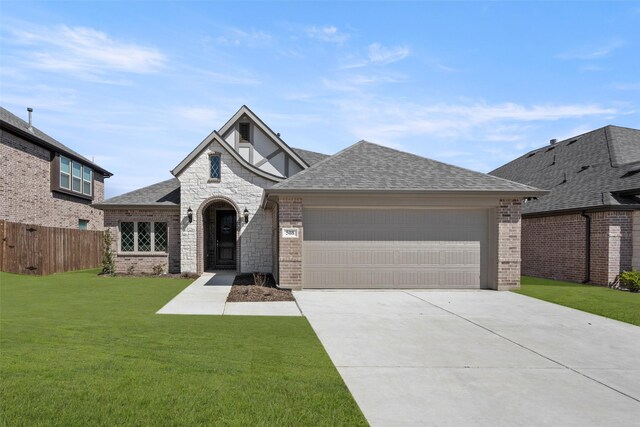 view of front of house with a front lawn