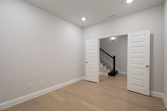 empty room featuring light wood-type flooring