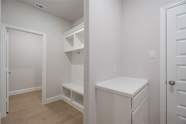 mudroom featuring light hardwood / wood-style flooring