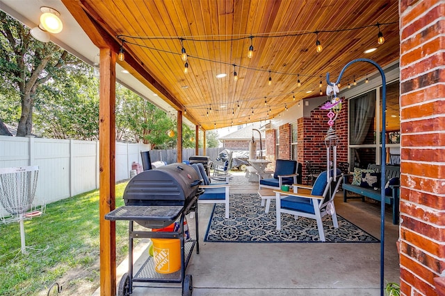 view of patio with an outdoor living space