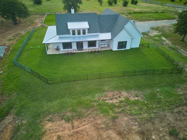 aerial view featuring a rural view