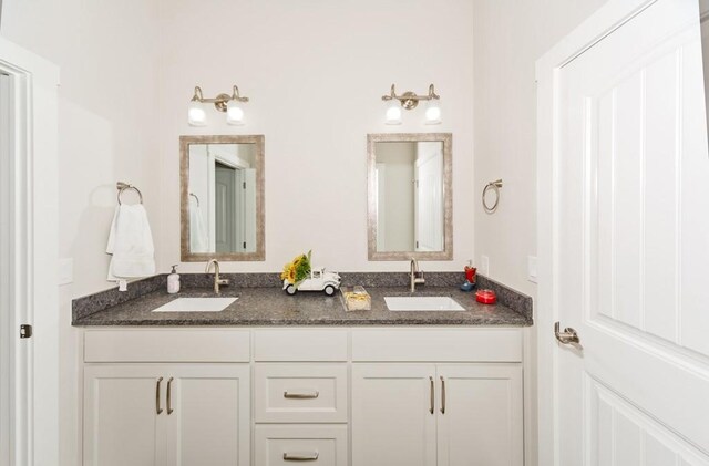 full bathroom featuring double vanity and a sink