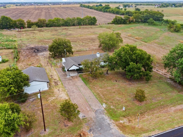 drone / aerial view with a rural view