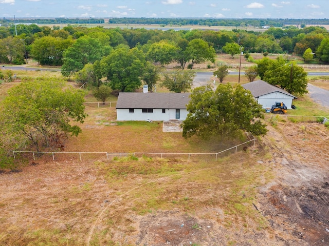 aerial view with a rural view