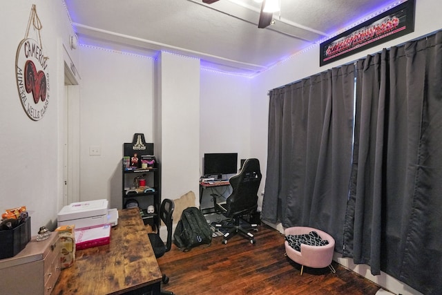 office space featuring hardwood / wood-style flooring