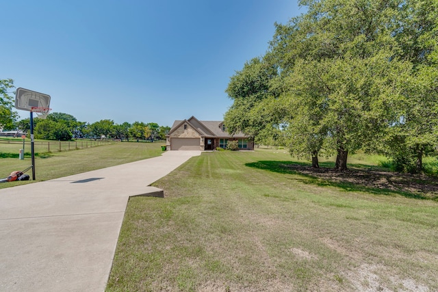 exterior space with a garage