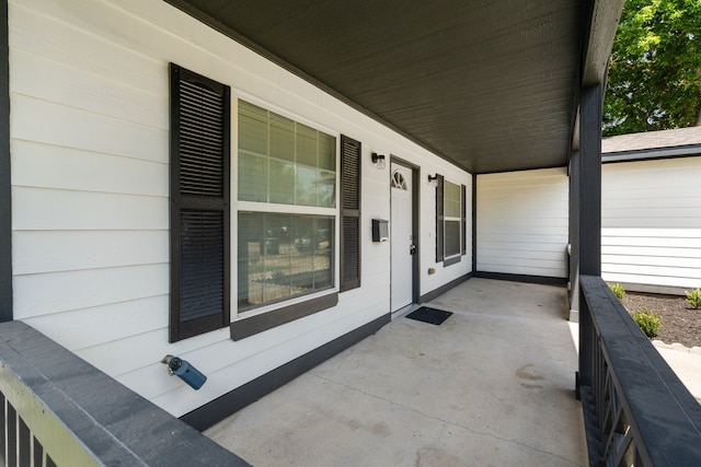 view of patio with a porch