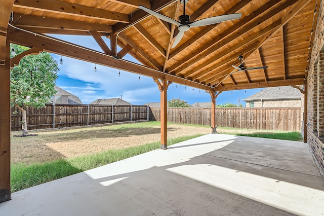 view of patio with ceiling fan