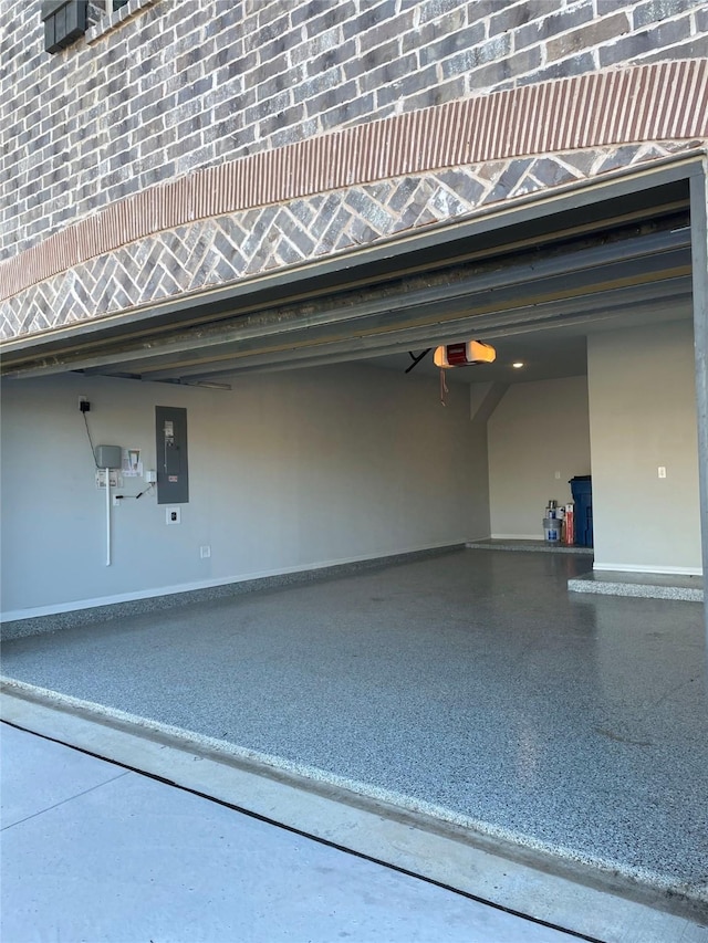 1205 Lake Hills Trl, Roanoke, TX 76262 - garage featuring electric panel and a garage door opener