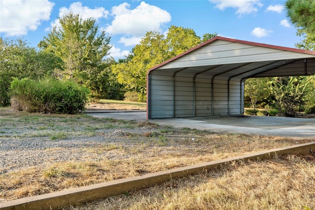 garage with a carport