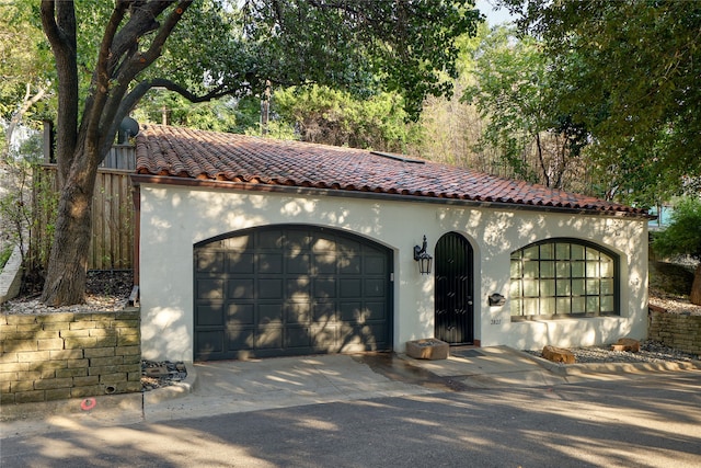 view of garage