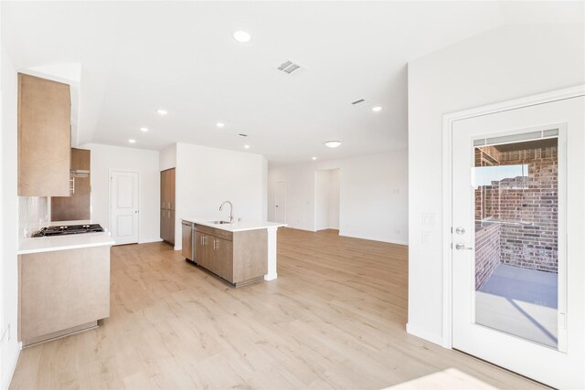 carpeted spare room featuring lofted ceiling