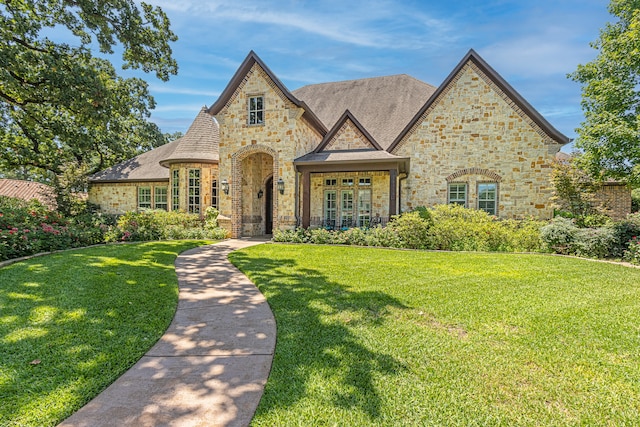 view of front facade with a front lawn