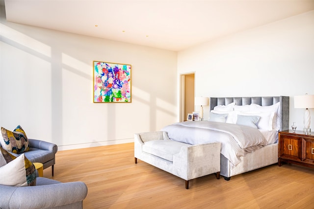 bedroom featuring light hardwood / wood-style floors