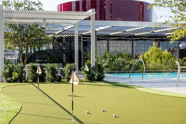 view of community with a pergola and a pool