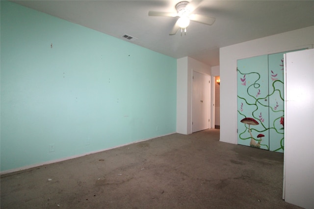 spare room featuring ceiling fan