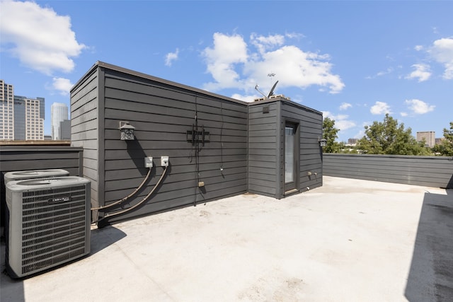 view of patio / terrace with central air condition unit