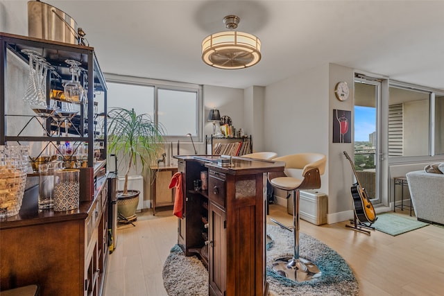 dining room featuring light hardwood / wood-style flooring