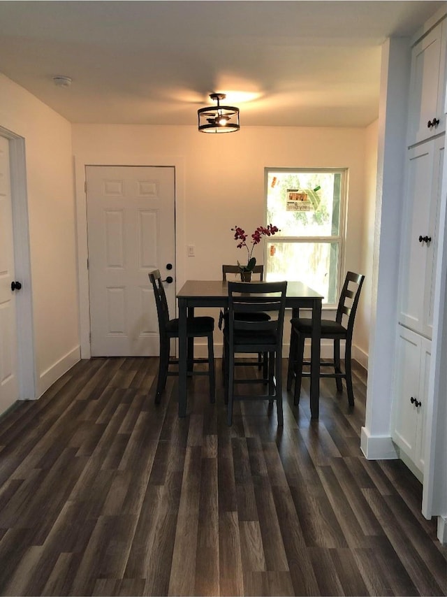 dining room with dark hardwood / wood-style floors