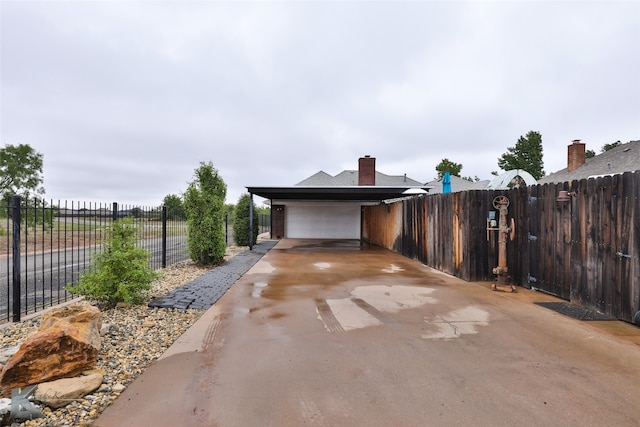 view of garage