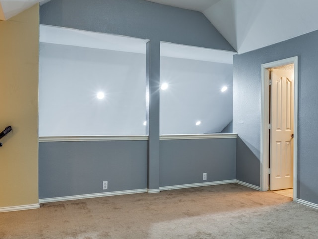 interior space with vaulted ceiling