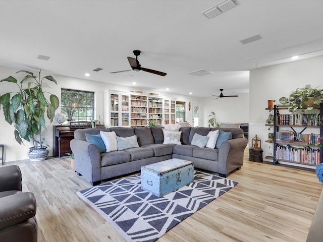 living room featuring light hardwood / wood-style flooring