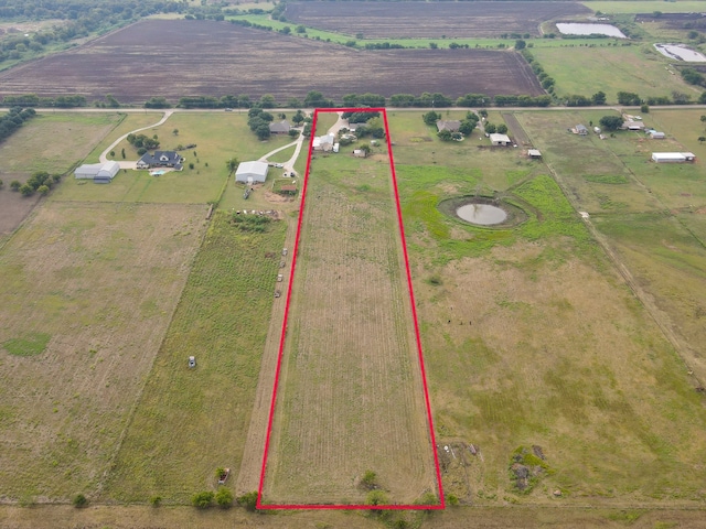 bird's eye view with a rural view