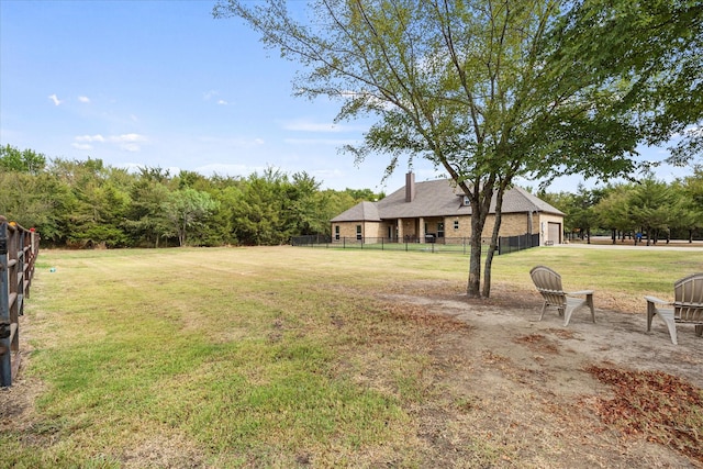 view of yard featuring fence