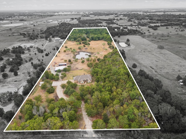 aerial view featuring a rural view