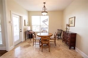 dining area featuring plenty of natural light