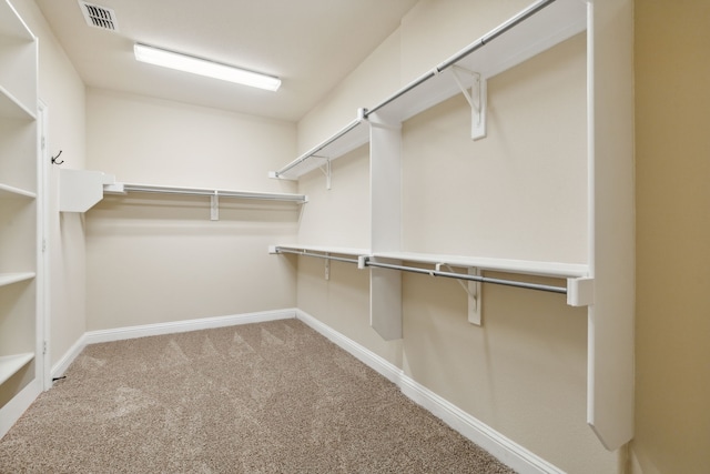 spacious closet with carpet flooring