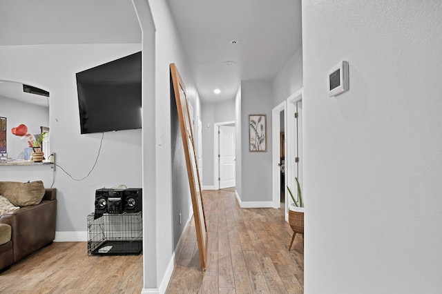 hall featuring light hardwood / wood-style flooring