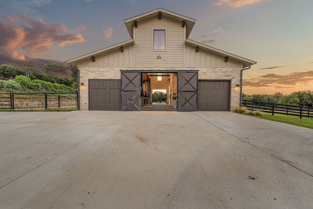 view of front of house with a garage