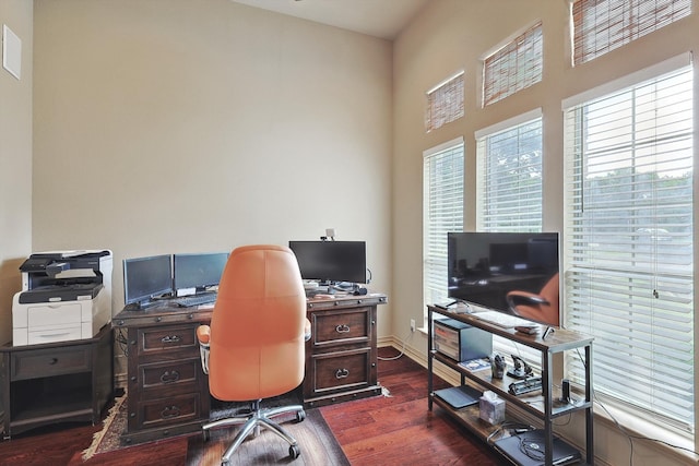 office featuring hardwood / wood-style floors