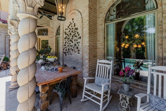 view of patio / terrace with ceiling fan