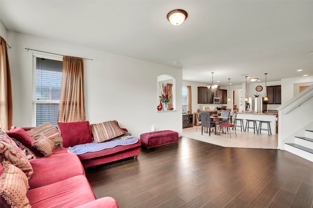 living room featuring hardwood / wood-style flooring